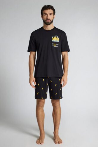 Beer Print Short -puuvillapyjama