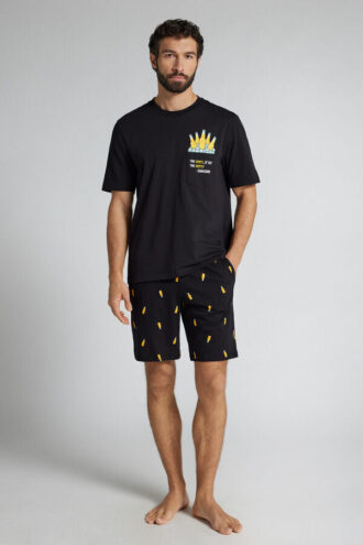 Beer Print Short -puuvillapyjama