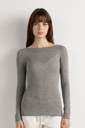 Boat Neck Modal Cashmere Ultralight Top
