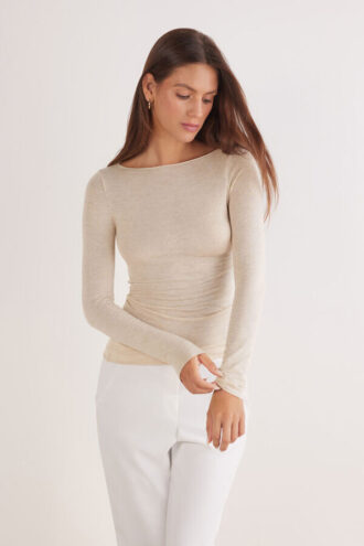 Boat Neck Modal Cashmere Ultralight Top