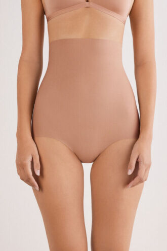 Kevyt muotoilevat korkeavyötäröiset hipsterit puuvillasta