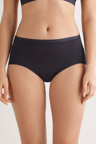 Mikrokuitu- ja pitsiset korkeavyötäröiset alushousut