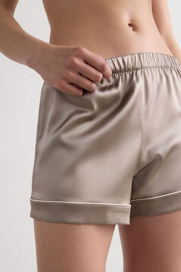Piped Silk Shorts Piped Silk Shorts