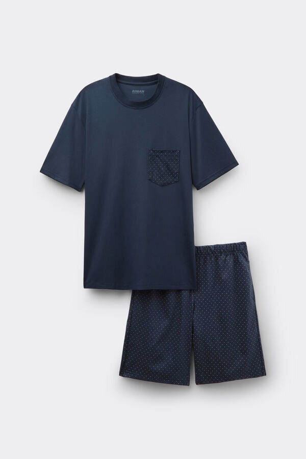 Pistekuvioiset premium-mercerisoidusta puuvillasta valmistetut lyhyet pyjamat Pistekuvioiset premium-mercerisoidusta puuvillasta valmistetut lyhyet pyjamat