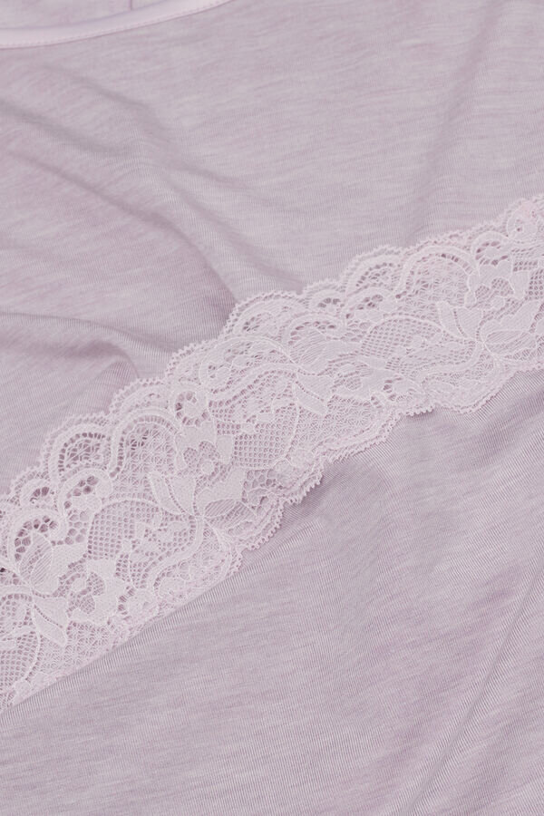 Pitsiä koristeltu täyspitkä pyjama modaalista Pitsiä koristeltu täyspitkä pyjama modaalista