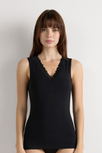 Pretty Flowers -modaalinen ja pitsinen tankkitoppi