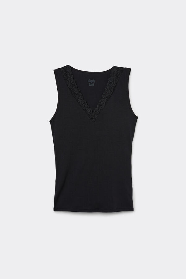 Pretty Flowers -modaalinen ja pitsinen tankkitoppi Pretty Flowers -modaalinen ja pitsinen tankkitoppi