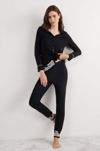 Pretty Flowers -modal-housut, täyspitkät, lahkeensuut