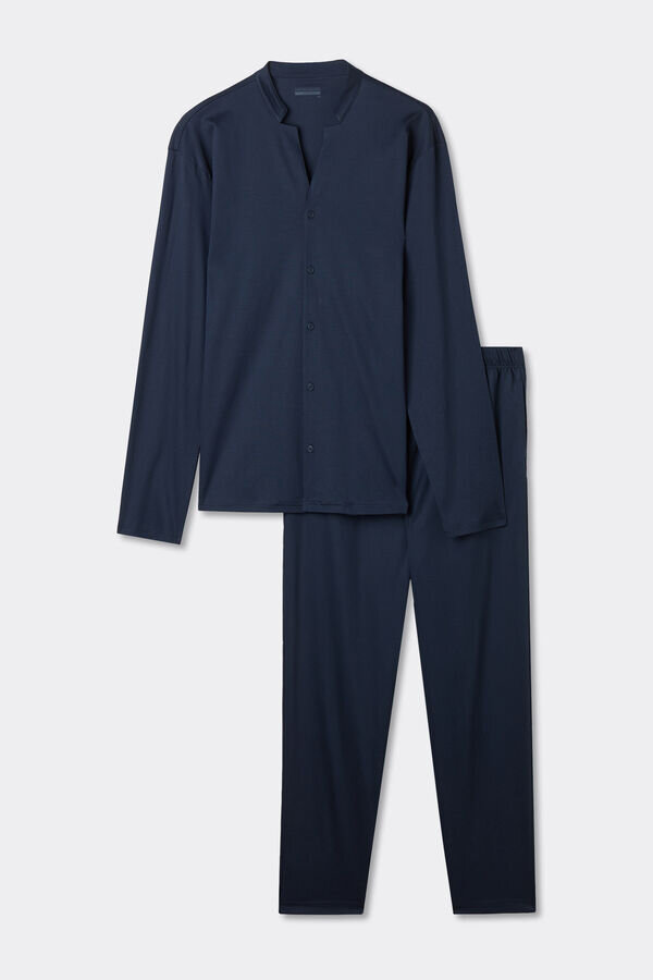 Puuvillaiset, edestä avonaiset, täyspitkät pyjamat Puuvillaiset, edestä avonaiset, täyspitkät pyjamat