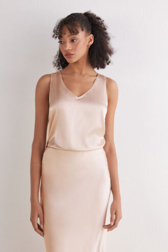 Silkkinen V-kaula-aukkoinen toppi