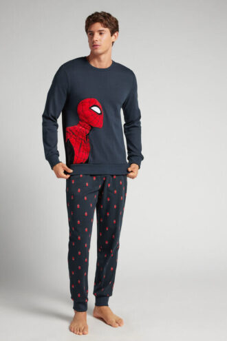 Spider-Man Marvel -puuvillaiset pitkät pyjamat